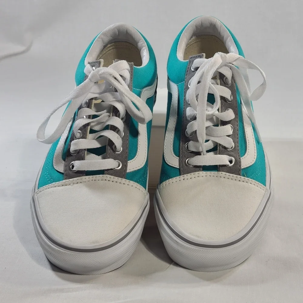 Vans Ols Skool Teal Gray Custom Shoes Men's 8 / Women's 9.5 New